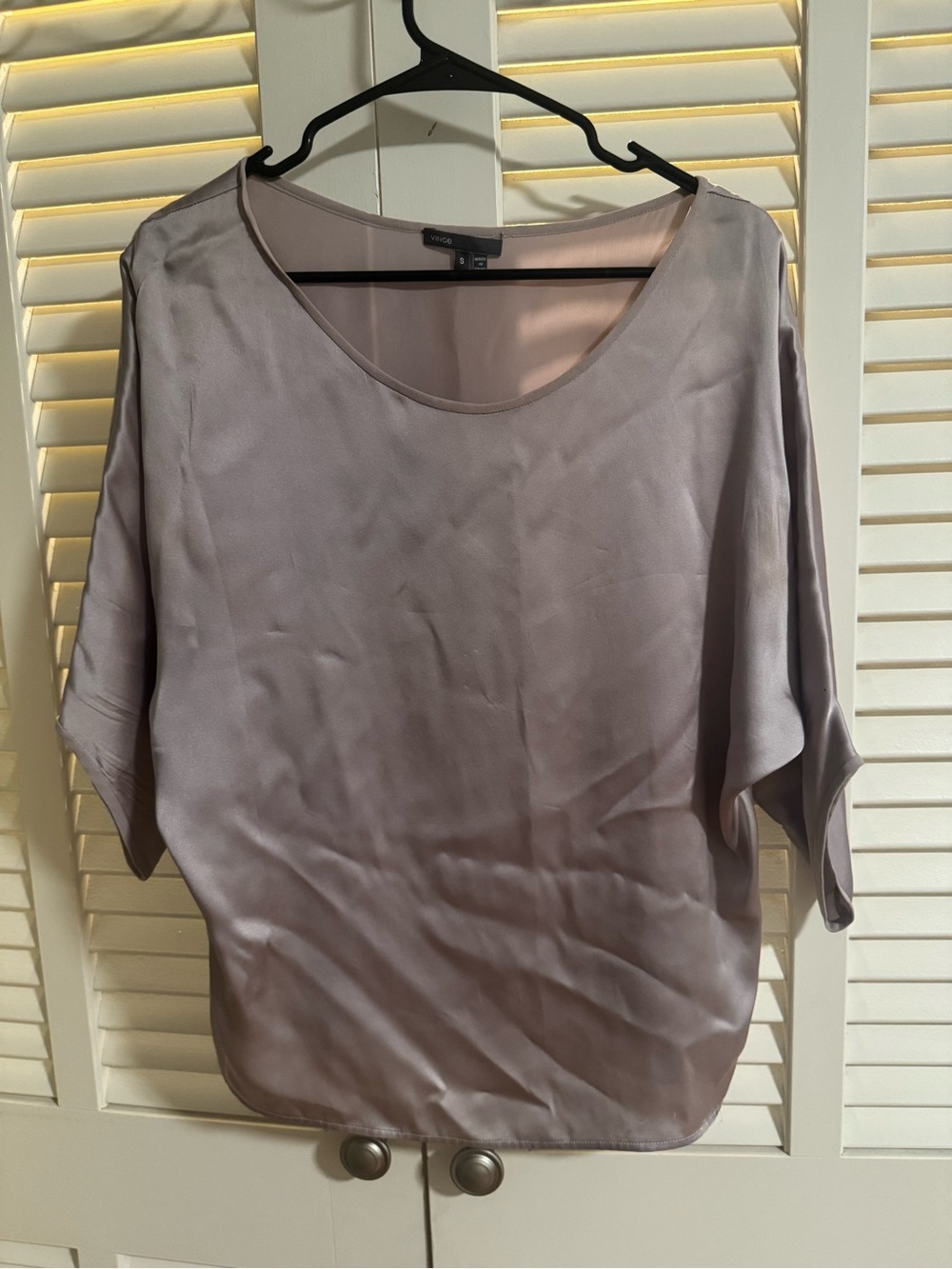 Vince Lavender 100% Silk Blouse